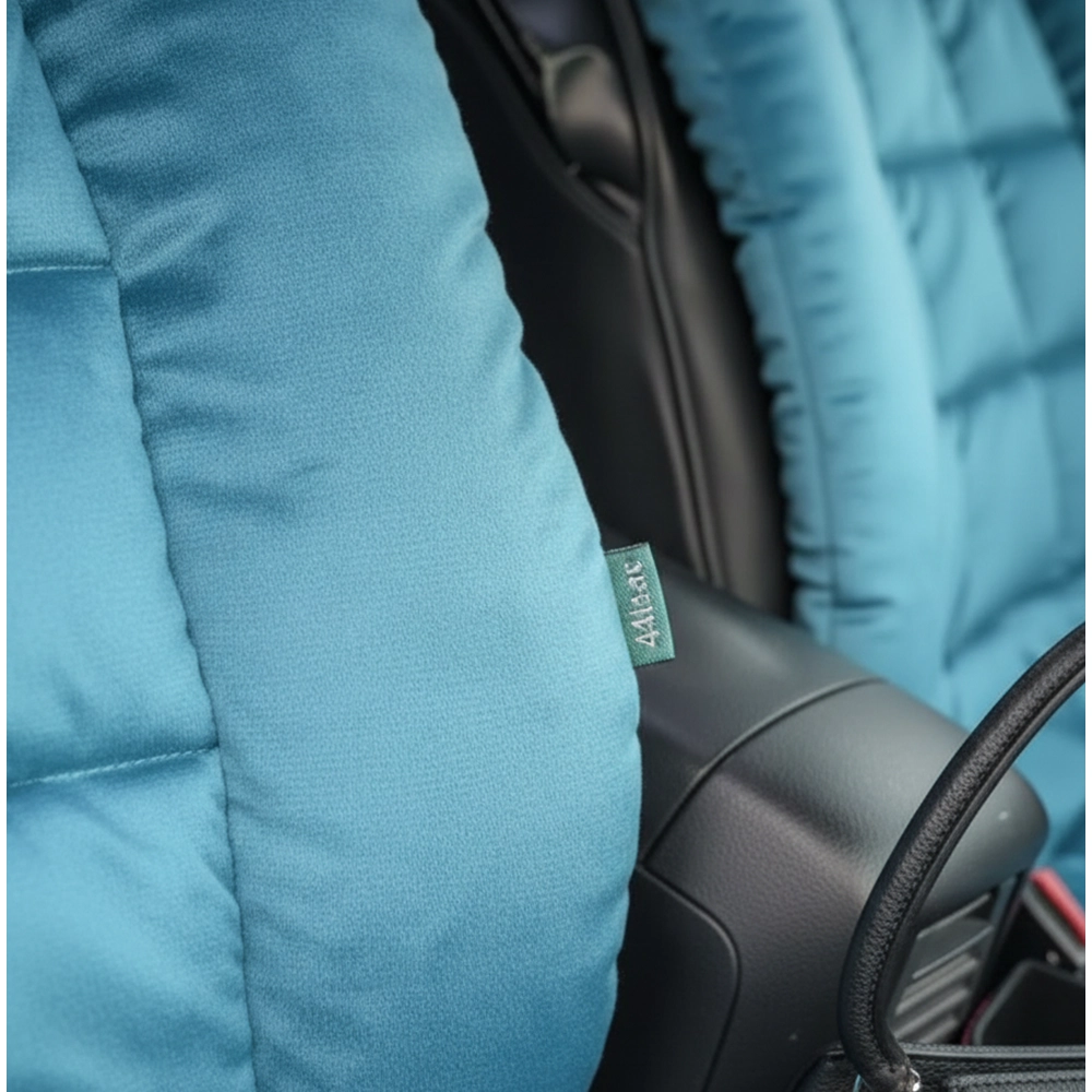 طقم فرش كراسى قطيفة 2 قطعة لون تركواز