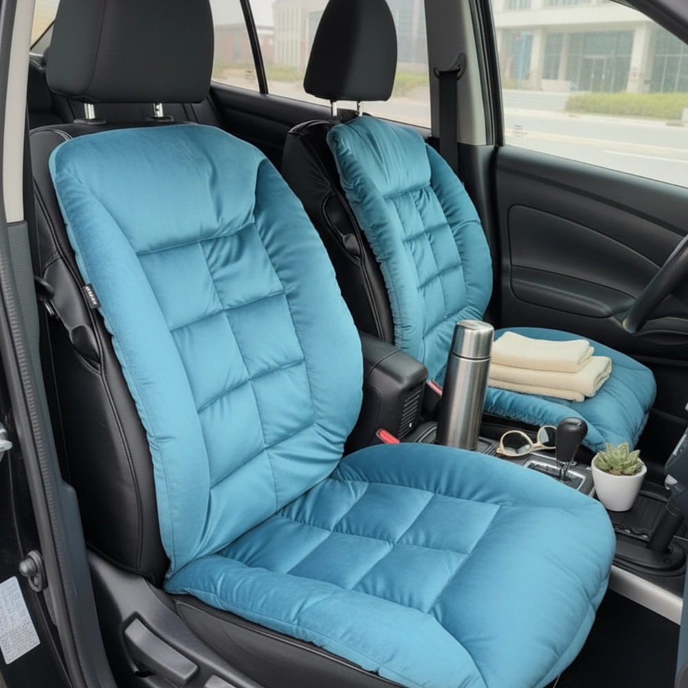 طقم فرش كراسى قطيفة 2 قطعة لون تركواز