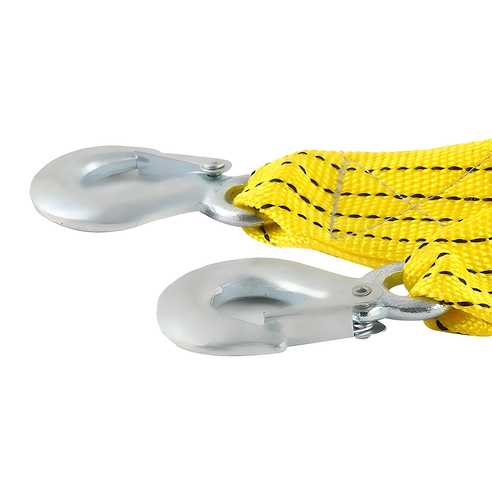 واير سحب سيارات قماش شديد التحمل (3 طن) - حبل جر متين للطوارئ مع خطافات فولاذية