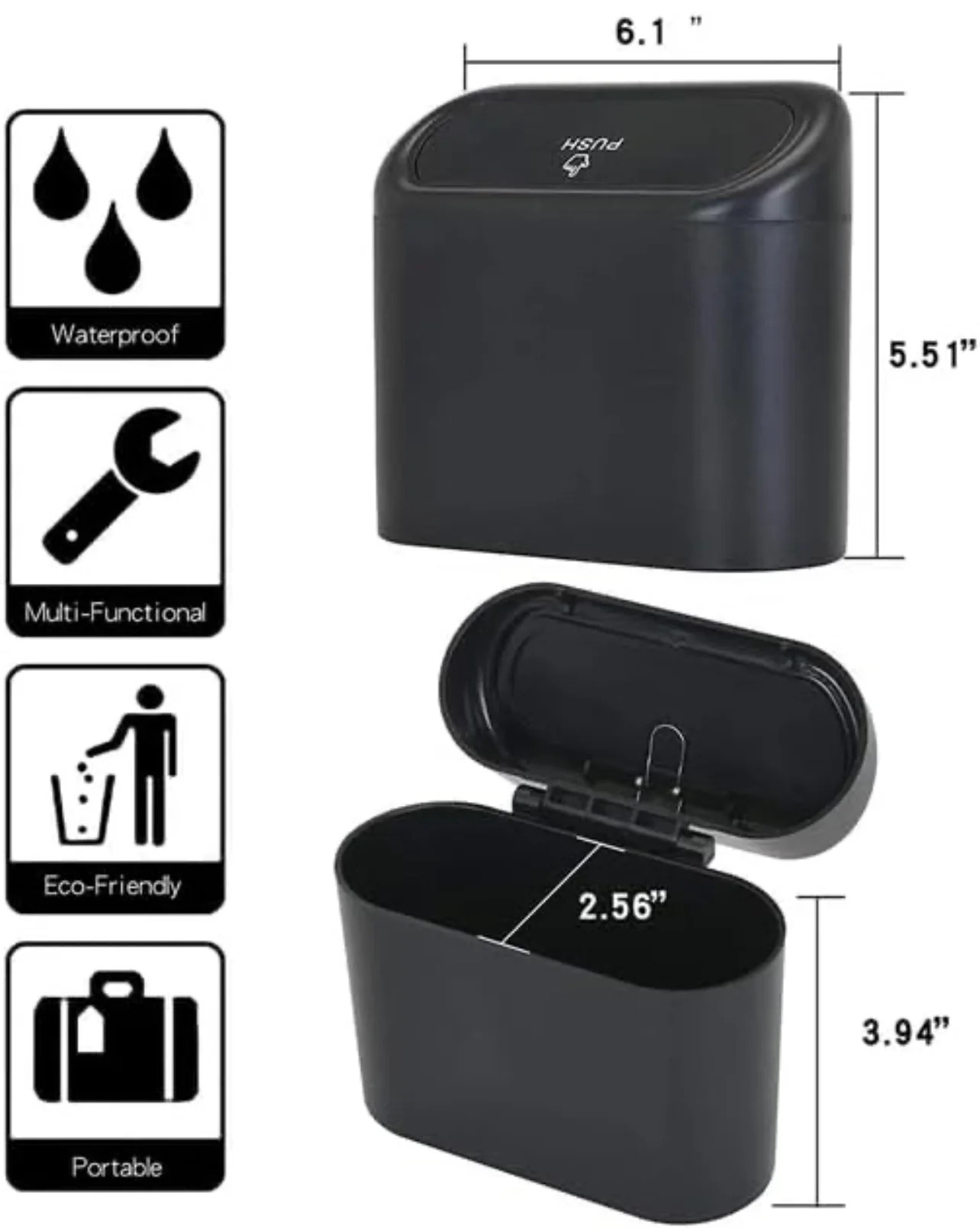 سلة مهملات السيارة الذكية - صغيرة، عملية