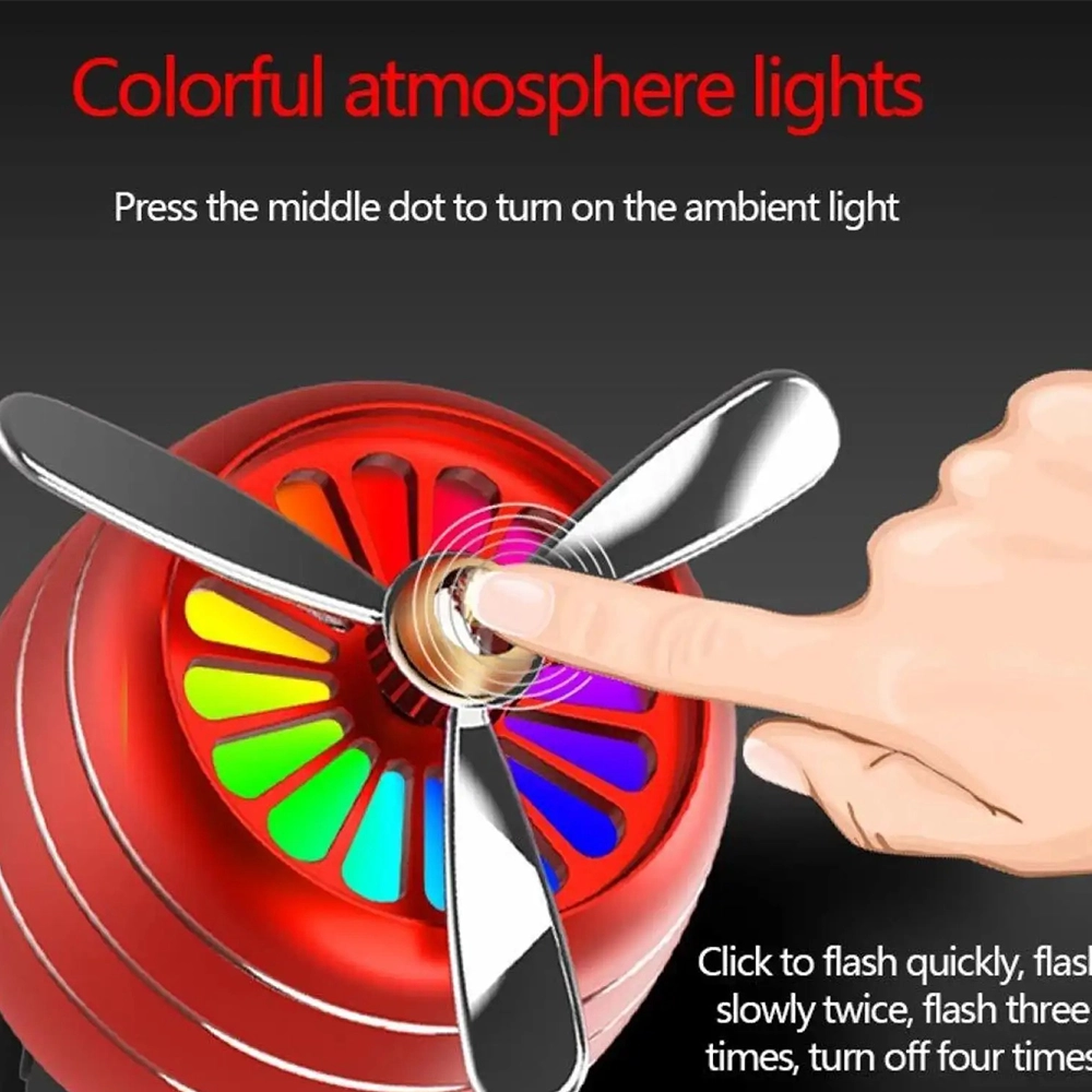 معطر هواء للسيارة بفتحات التكييف مع إضاءة LED تفاعلية - فواحة عطرية ومطهر جو بتصميم عصري