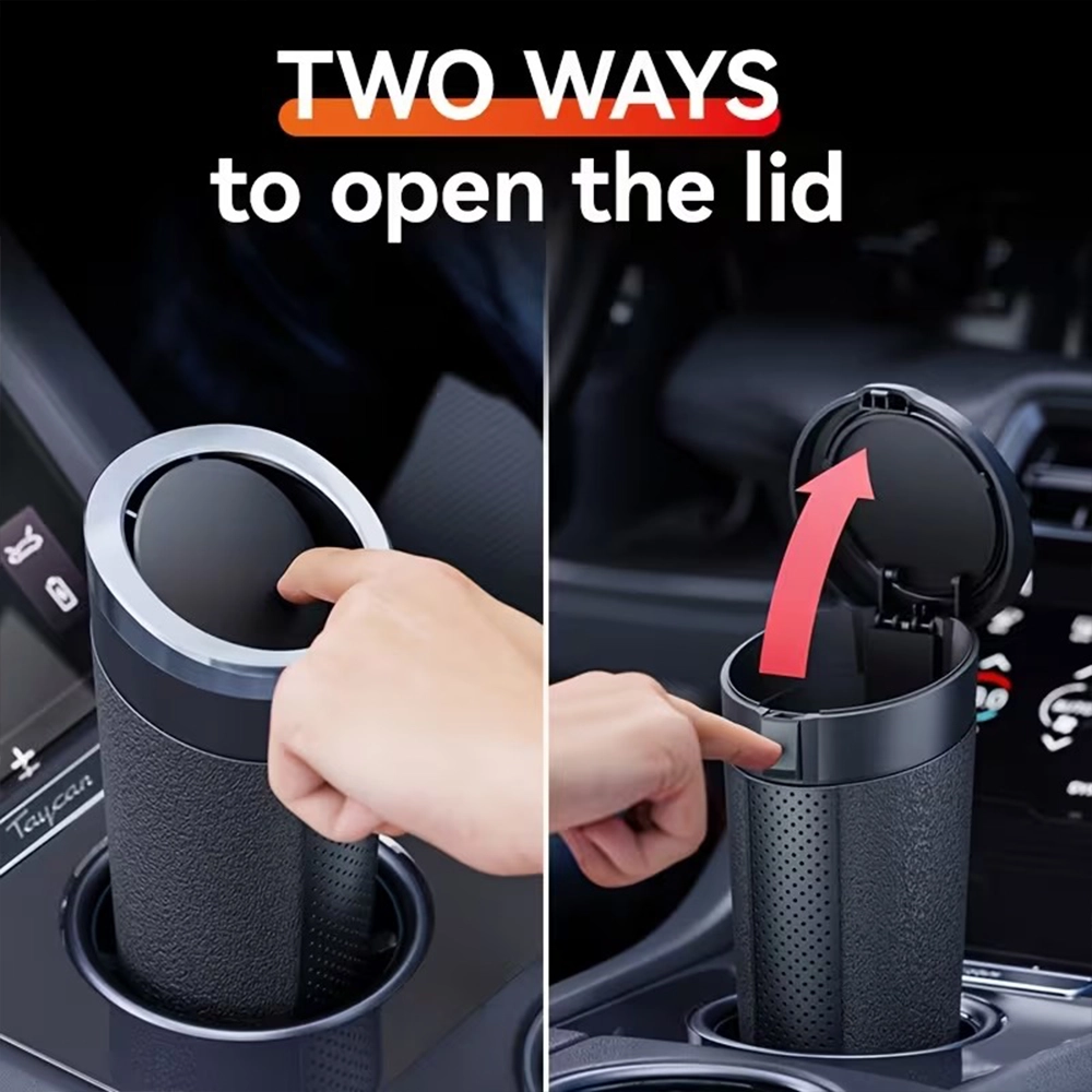 سلة مهملات سيارة محمولة  – تصميم  للأبواب والجيوب الجانبية والكاب هولدر