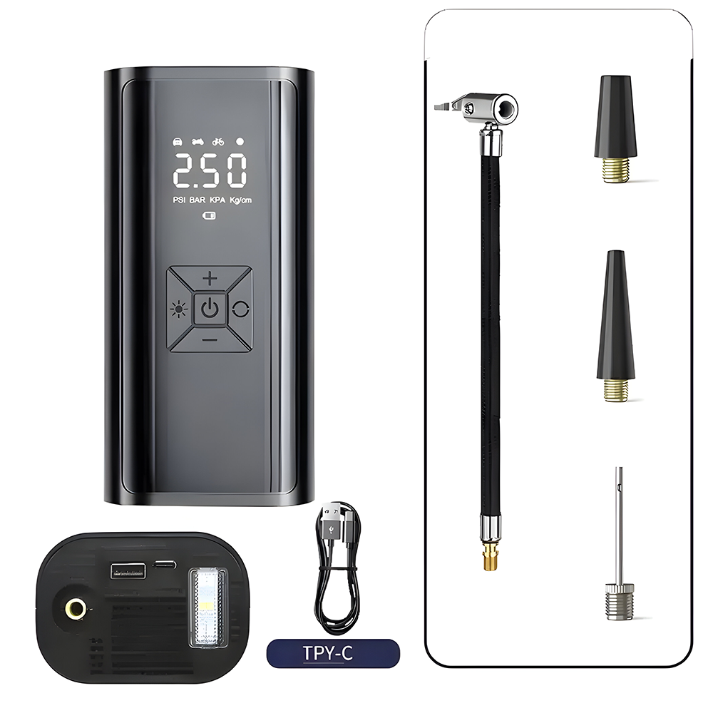 منفاخ كاوتش سيارة (كمبروسر هواء) محمول – سريع وقوي لحالات الطوارئ والرحلات