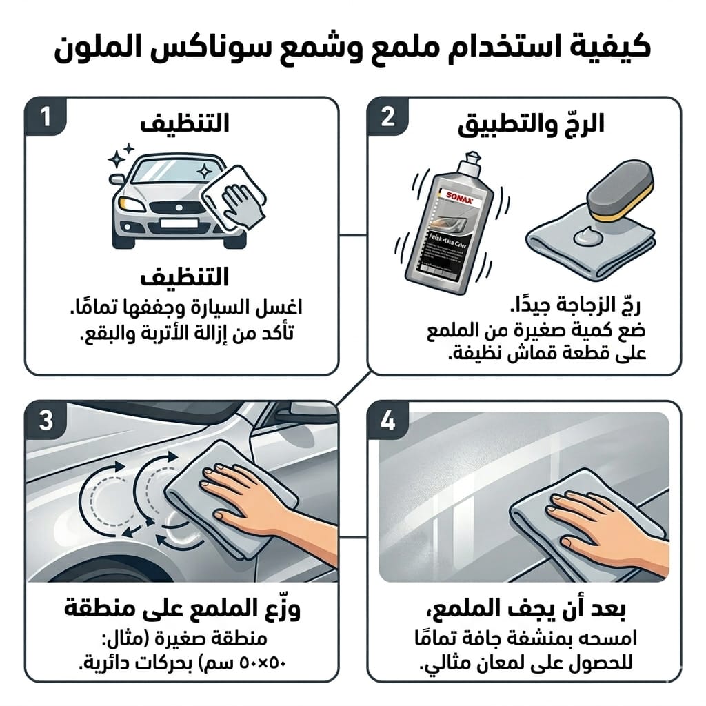 سوناكس ملمع وشمع ملون للسيارات (فضي/رمادي) - SONAX Polish+Wax Color Silver