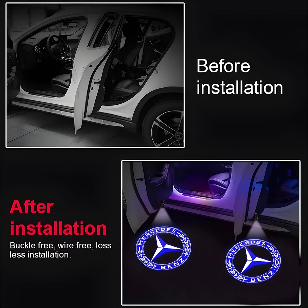 لوجو باب سيارة 2 قطعة بماركة السيارة