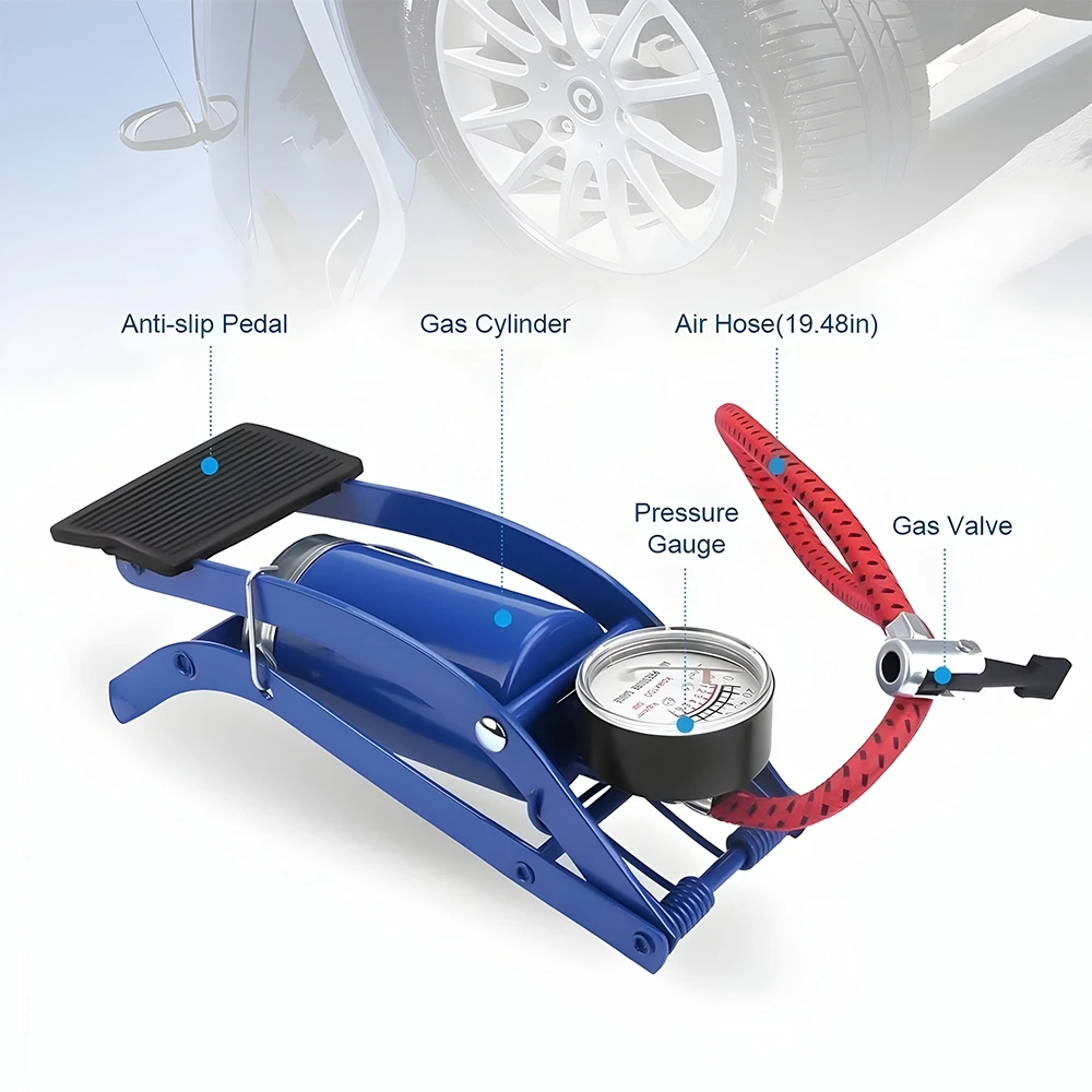 منفاخ رجل يدوى للسيارات والعجل والكور والعوامات