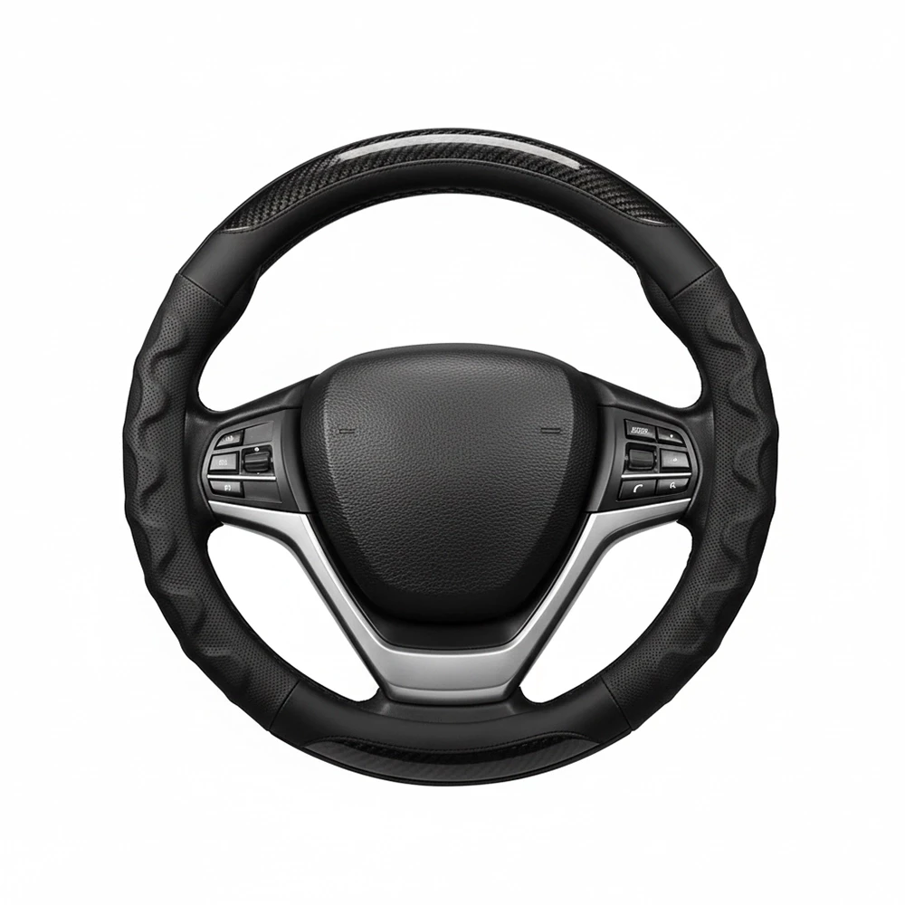 جراب طارة دائرى أسود * كربون - كفر دركسيون فخم بتصميم عصري وملمس مريح