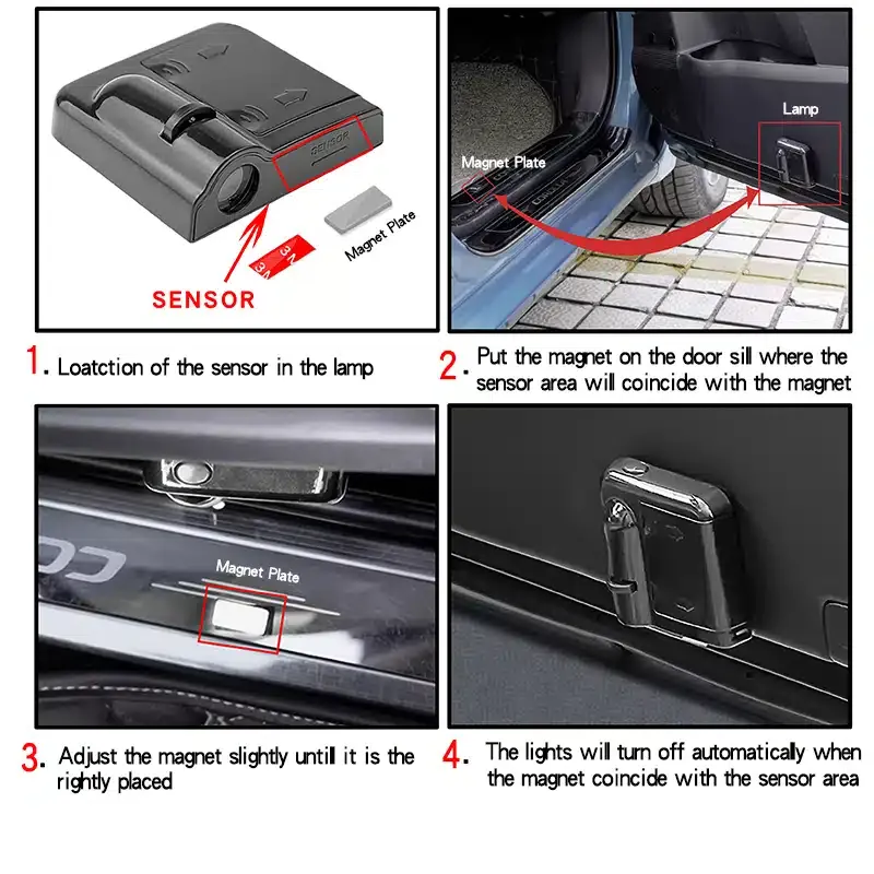 طقم إضاءة ترحيبية لباب السيارة (2 قطعة) - بروجيكتور لوجو LED ماركة سوزوكي