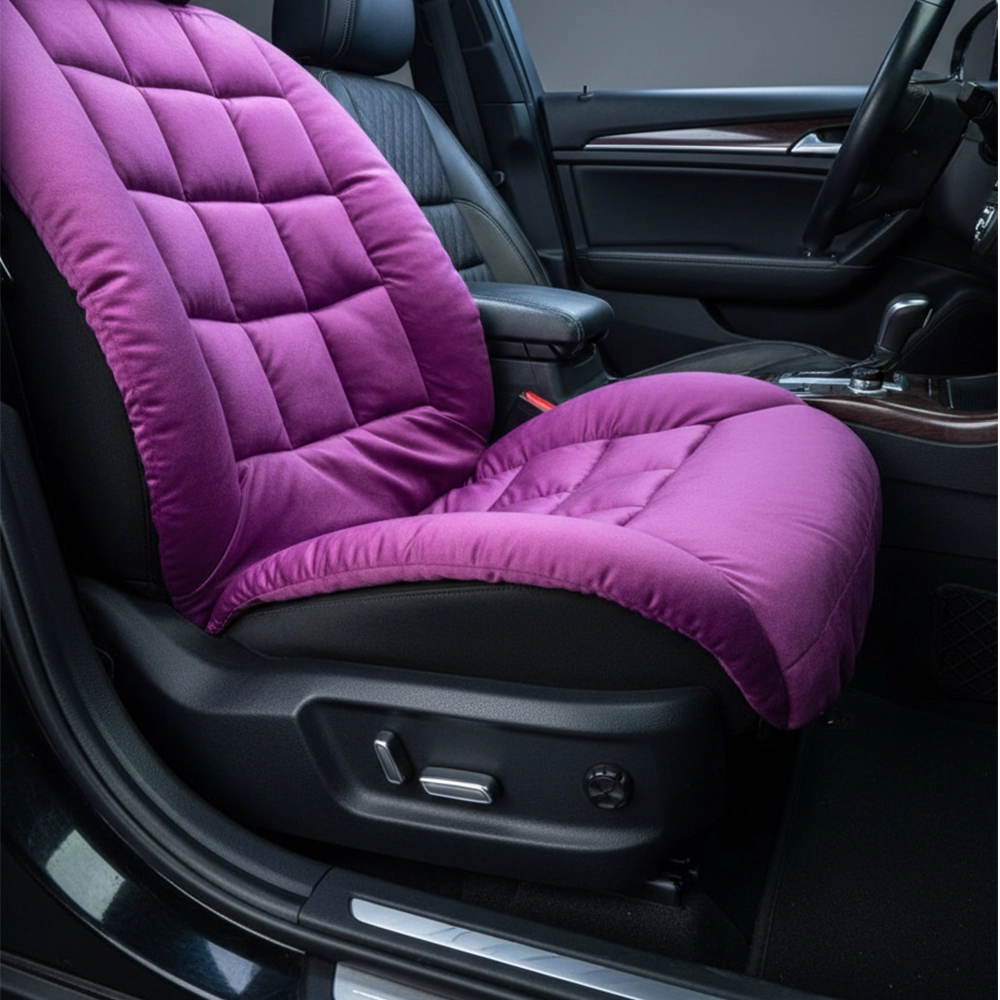 طقم فرش كراسى قطيفة 2 قطعة لون بنفسجى