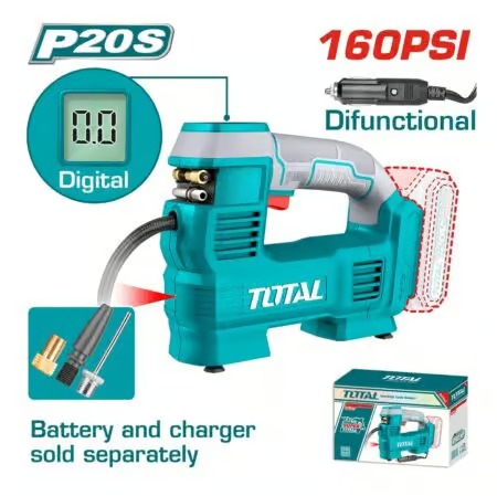 كمبروسر ( منفاخ )سيارة 2 بستم 20 فولت بدون بطارية او شاحن توتال