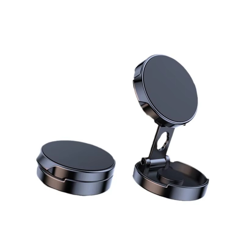 حامل موبايل مغناطيسي معدني قابل للطي - دوران 360 درجة وتثبيت فائق القوة | التصميم الأنيق للتابلوه والمنزل