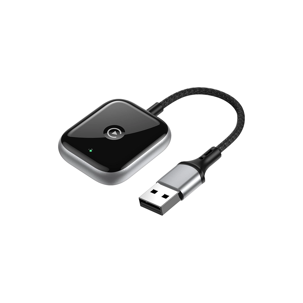 محول كار بلاي لاسلكي للايفون - الاندرويد - قطعة تحويل CarPlay السلكي إلى لاسلكي - اتصال سريع التوصيل والتشغيل (Plug & Play)