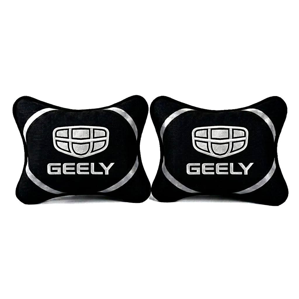 طقم وسائد رقبة للسيارة (قطعتين) ماركة جيلي (Geely) -لون أسود 