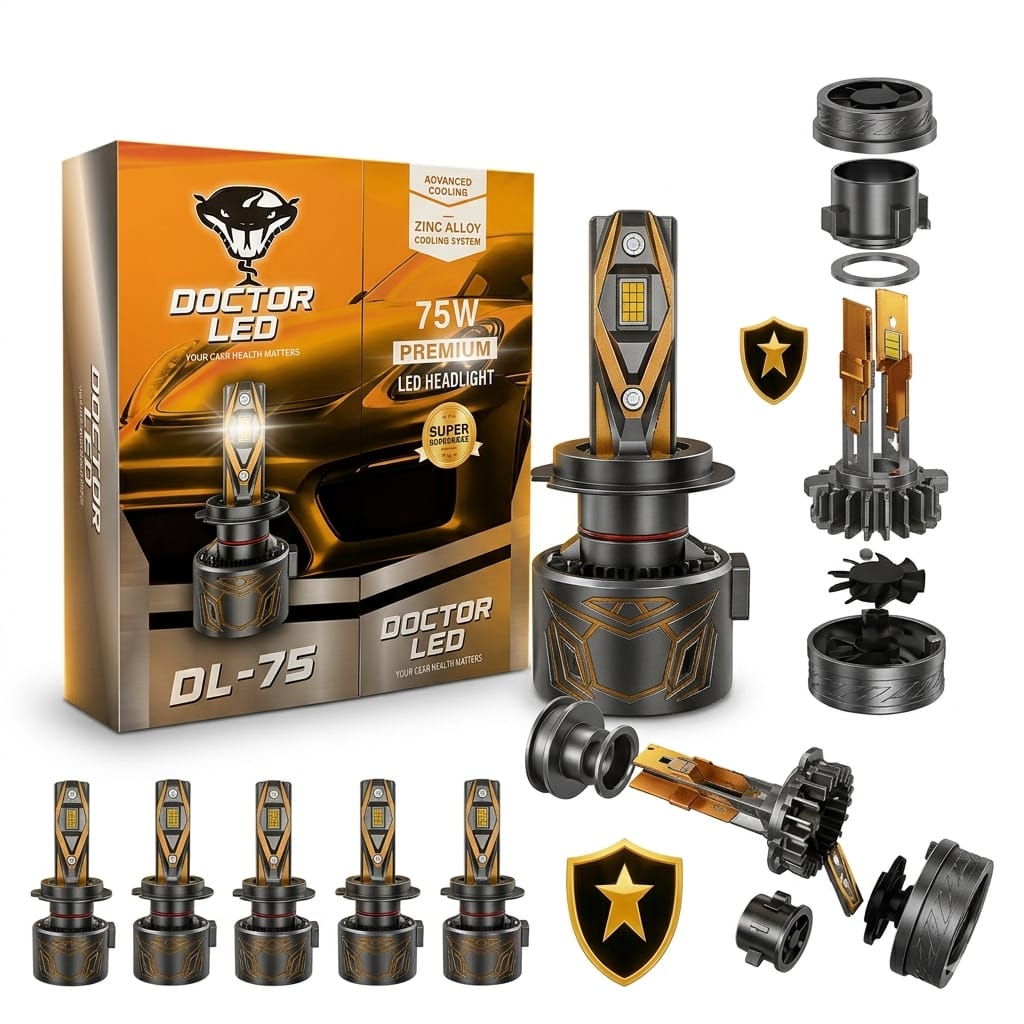 لمبات ليد للسيارات DL-75 من دكتور ليد - قوة 75 واط (Premium LED Headlight)