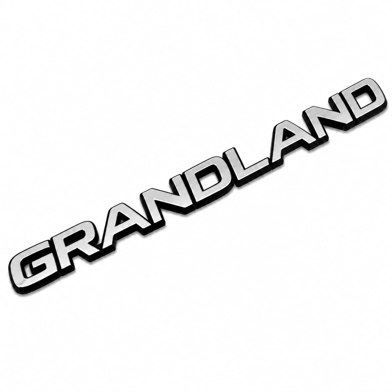 شعار جراند لاند GRANDLAND كروم 3D لسيارات أوبل – إمبليمة خلفية فاخرة