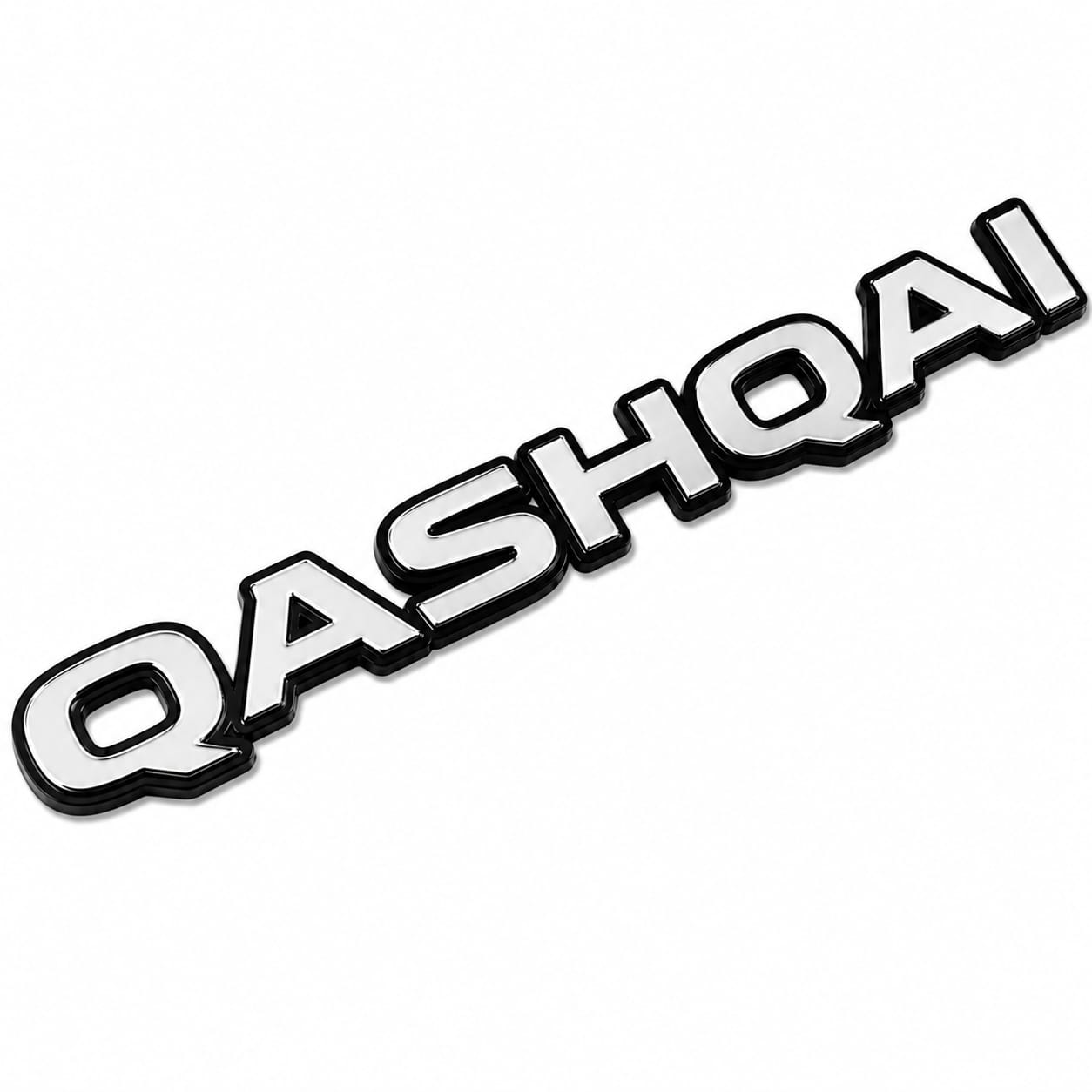 شعار QASHQAI ثلاثي الأبعاد 3D– تصميم كروم فاخر