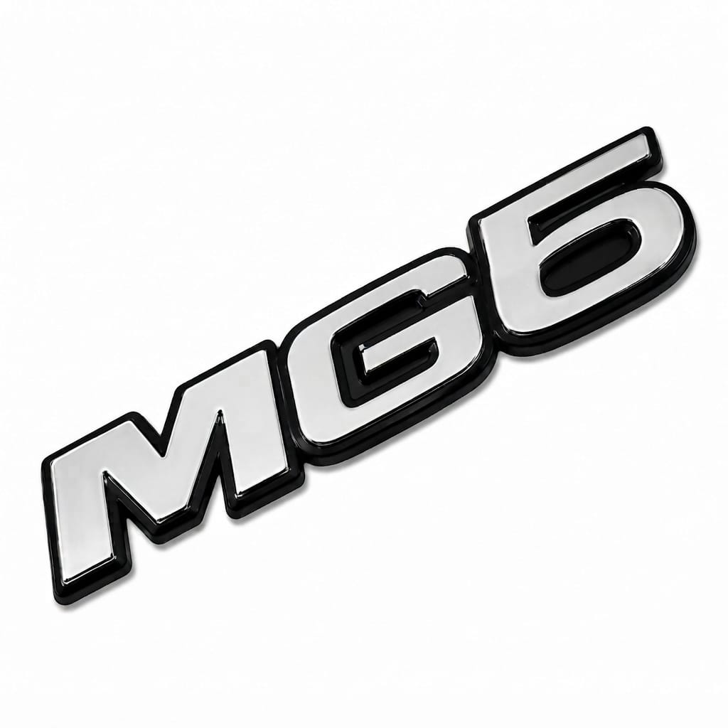 شعار MG 6 ثلاثي الأبعاد 3D بتصميم لامع عصري