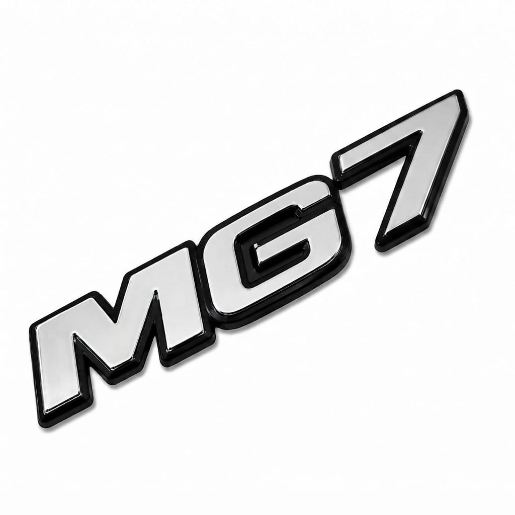 شعار MG 7 ثلاثي الأبعاد 3D بتصميم لامع عصري