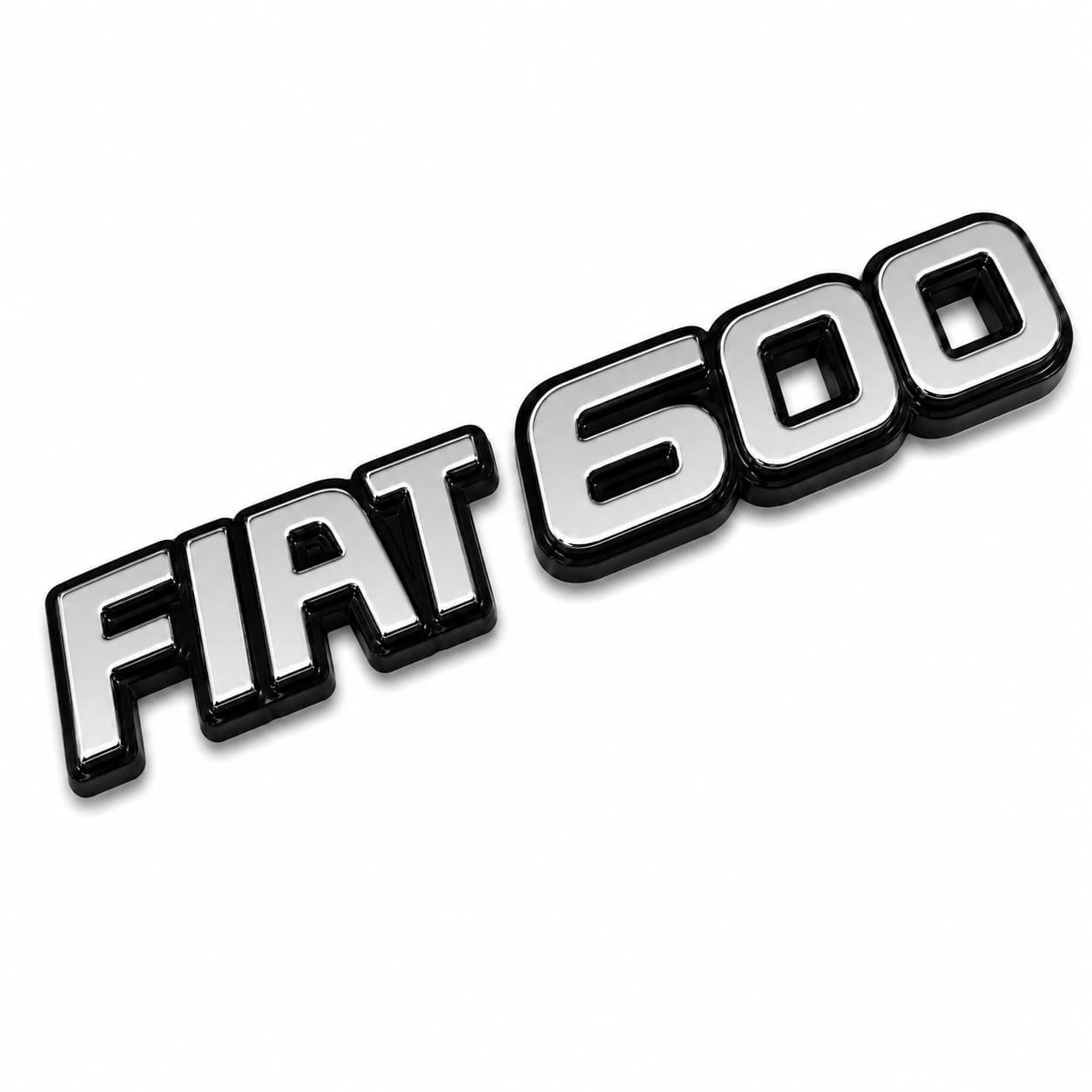 شعار سيارة FIAT 500 كروم ثلاثي الأبعاد
