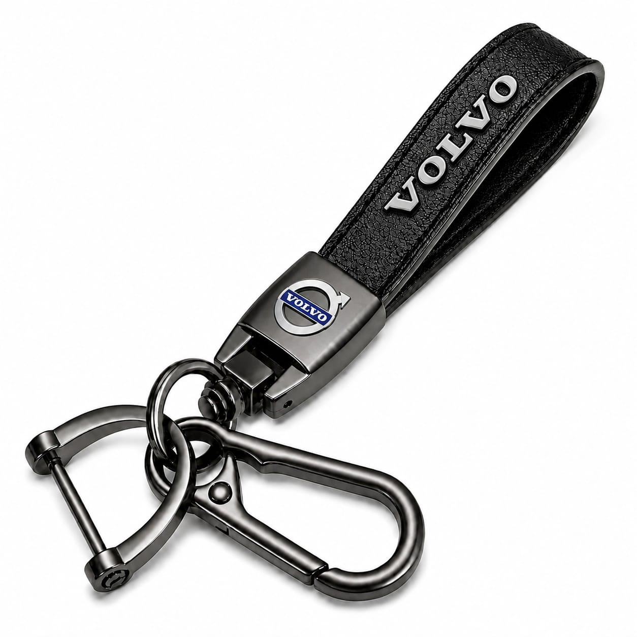 ميدالية مفاتيح جلد Volvo – إكسسوار أنيق للسيارة