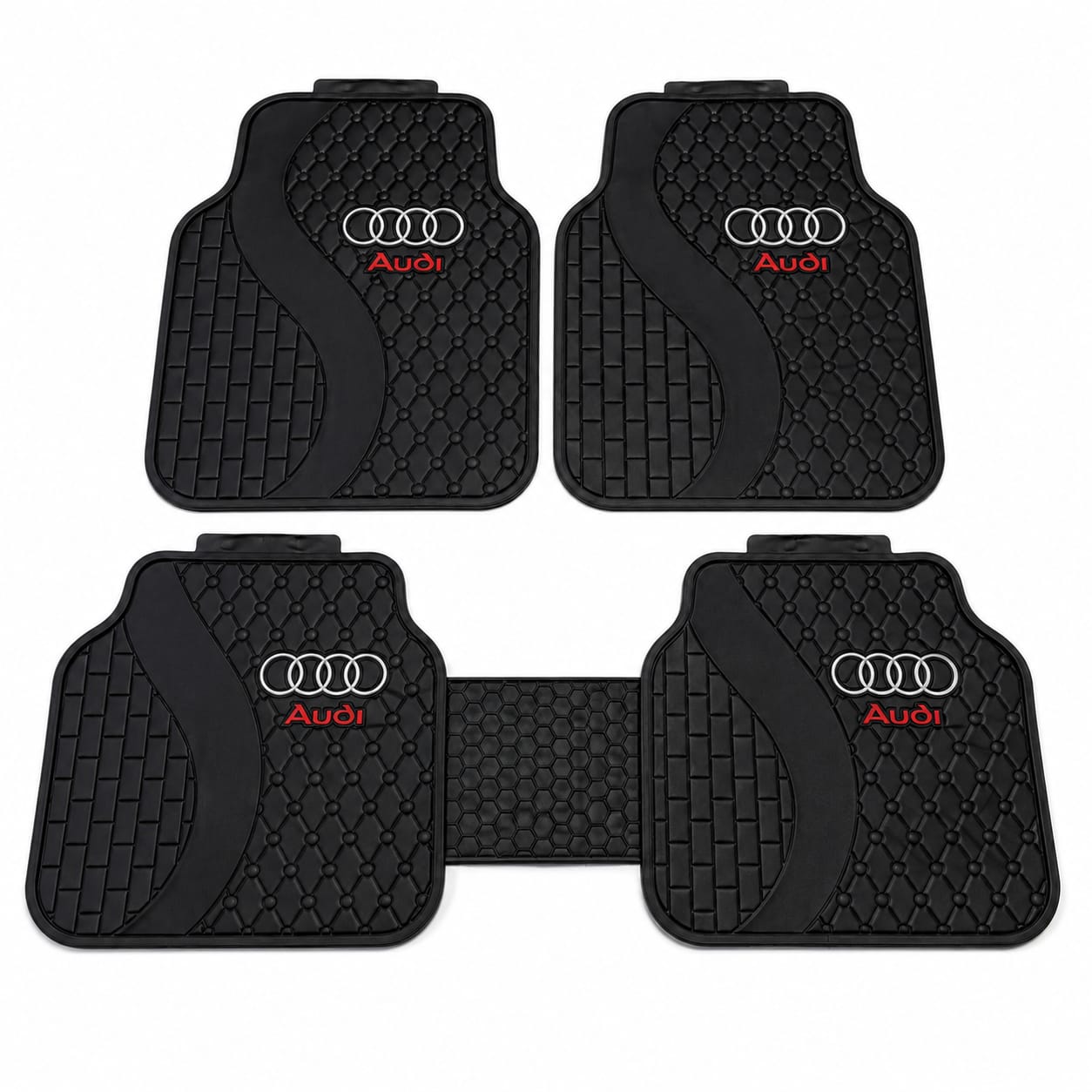 طقم دواسات سيارة Audi مطاط مقاوم للماء – 5 قطع –تصميم رياضي