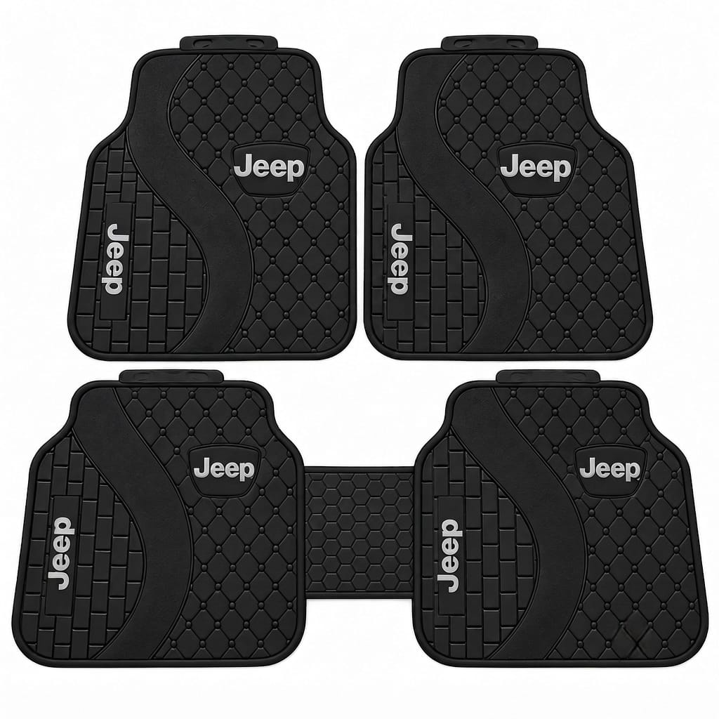 طقم دواسات سيارة Jeep مطاط مقاوم للماء – 5 قطع –تصميم رياضي