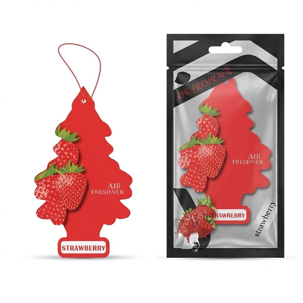 معطر جو ورقي معلق برائحة الفراولة للسيارات (Strawberry Air Freshener) (kk)