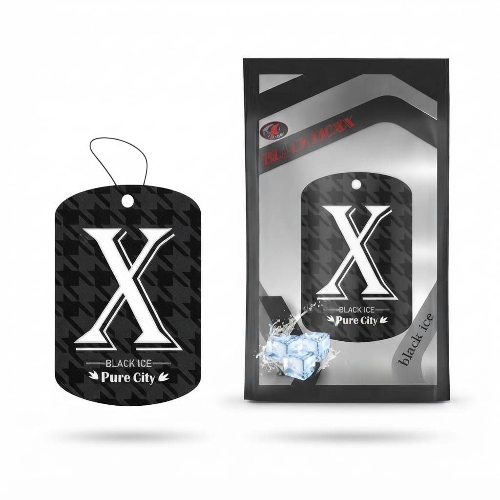 معطر جو ورقي معلق "بيور سيتي إكس" برائحة بلاك آيس (Pure City X Black Ice)(kk)