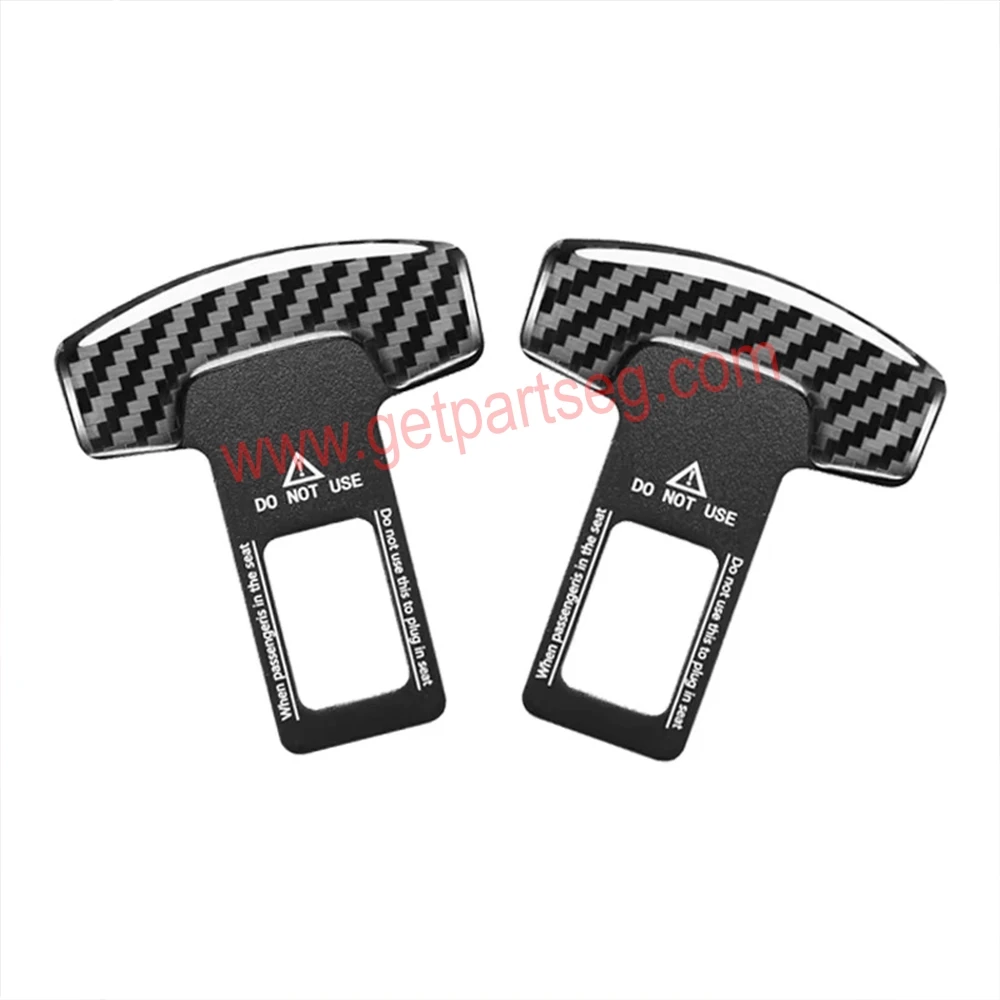 طقم سكاتة حزام معدن كربون - مجموعة 2 قطعة - كتم صوت إنذار حزام الأمان