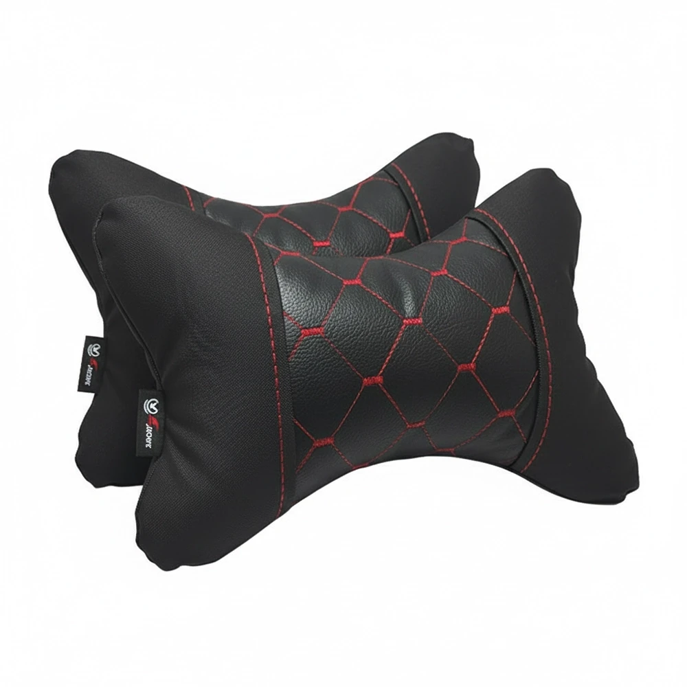 مسند رأس 2 قطعة أسود * أحمر