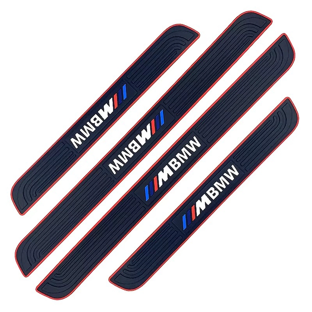 طقم واقي عتب باب السيارة سيليكون (4 قطع) - حماية العتب ضد الخدوش ماركة BMW