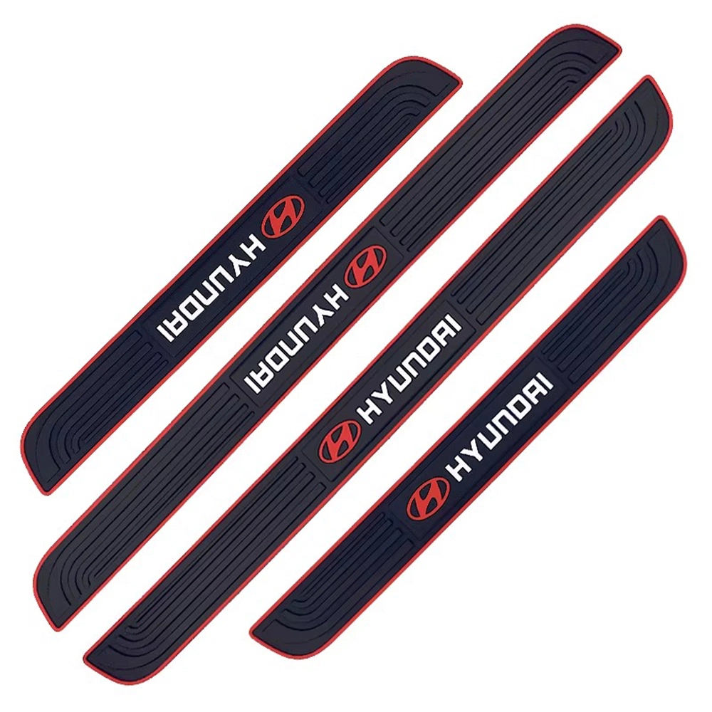 طقم واقي عتب باب السيارة سيليكون (4 قطع) - حماية العتب ضد الخدوش ماركة هيونداي