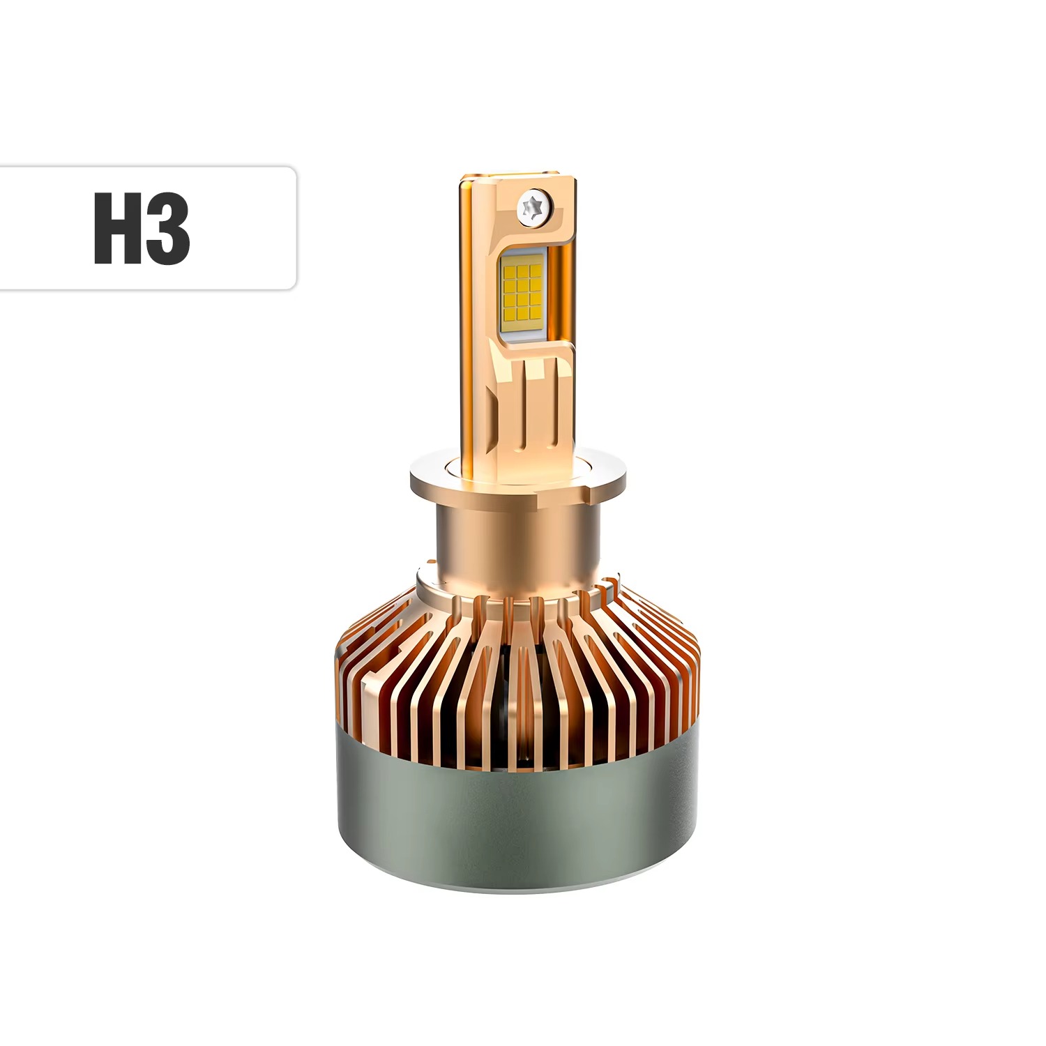 طقم لمبات ليد K20 للسيارات - قوة 65W وإضاءة 6500LM - أبيض  6000K - مقاس H3